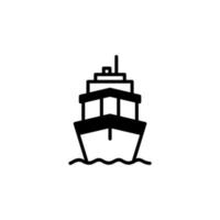 modèle de logo d'illustration vectorielle d'icône de ligne solide de navire, bateau, voilier. adapté à de nombreuses fins. vecteur