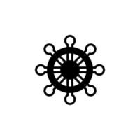 gouvernail, nautique, bateau, modèle de logo d'illustration vectorielle d'icône de ligne solide de bateau. adapté à de nombreuses fins. vecteur