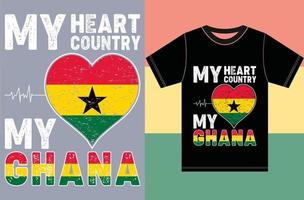 mon coeur, mon pays, mon ghana. conception de vecteur de typographie