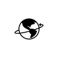 monde, terre, modèle de logo d'illustration vectorielle d'icône de ligne continue globale. adapté à de nombreuses fins.