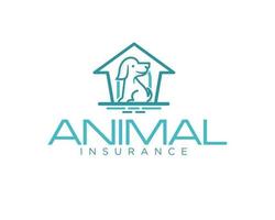 logo d'assurance animale conçoit icône et symbole vecteur minimaliste