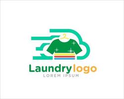 vecteur de logo de blanchisserie rapide simple moderne pour le service de nettoyage