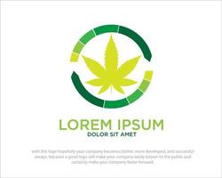 conceptions de logo de santé de cannabis vecteur