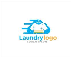 vecteur de logo de blanchisserie rapide simple moderne pour le service de nettoyage