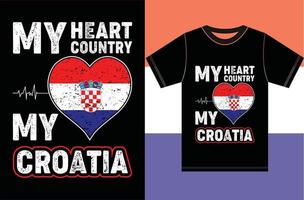 mon coeur, mon pays, ma croatie. conception de vecteur de typographie