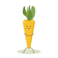 légumes sains kawaii mignon jaune carotte juteuse vecteur