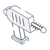 icône isométrique de contour créatif du pistolet spatial vecteur