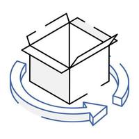 une conception d'icône isométrique de cube de boîte 3d vecteur