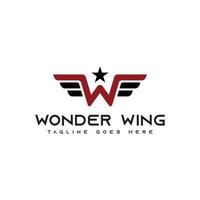 vecteur de logo lettre w. modèle d'icône d'ailes de merveille. le logo universel peut être utilisé pour l'identité de la marque.