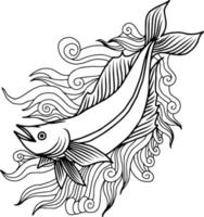 conception vecteur contour illustration poisson marin