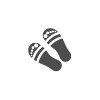 modèle d'illustration de conception de logo d'icône de pantoufles vecteur