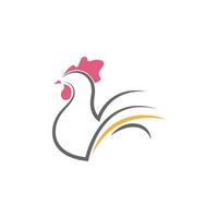 poulet animal icône logo design illustration modèle vecteur