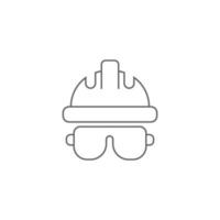illustration de conception d'icône de construction de lunettes de sécurité vecteur