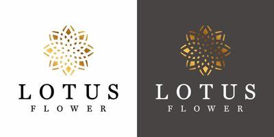 création de logo de lotus en couleur or. vecteur