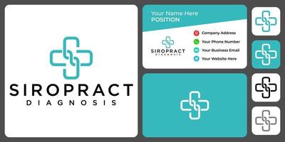 création de logo d'hôpital monogramme lettre s avec modèle de carte de visite.