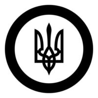 armoiries de l'ukraine emblème d'état symbole national ukrainien icône trident en cercle rond illustration vectorielle de couleur noire image de style plat vecteur