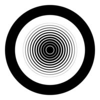 icône sans fil d'onde radio en cercle autour de l'image d'illustration vectorielle de couleur noire style de contour solide vecteur