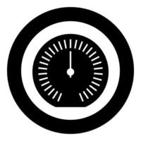 compteur de vitesse odomètre compteur de vitesse icône de compteur en cercle rond couleur noire illustration vectorielle image style de contour solide