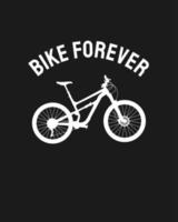 icône de vélo de vecteur sur le noir. conception de t-shirt de motard personnalisé.