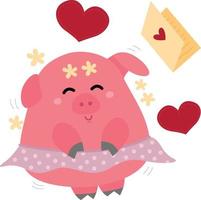 cochon amoureux clipart vectoriel