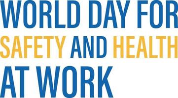 création du logo de la journée mondiale de la sécurité et de la santé au travail vecteur