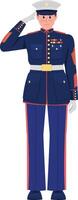 officier portant une tenue de cérémonie uniforme caractère vectoriel de couleur semi-plat