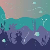 illustration vectorielle d'un fond de paysage marin vecteur