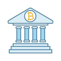 icône de couleur bancaire bitcoin. solde du compte en crypto-monnaie. e-paiement. services bancaires en ligne. illustration vectorielle isolée vecteur