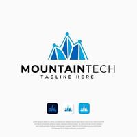 logo de technologie de montagne vecteur