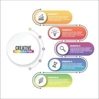 visualisation des données d'entreprise. diagramme de processus. éléments abstraits du graphique, diagramme avec 4 étapes, options, parties ou processus. modèle d'entreprise de vecteur pour la présentation. concept créatif pour infographie.