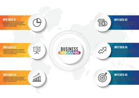 visualisation des données d'entreprise. diagramme de processus. éléments abstraits du graphique, diagramme avec étapes, options, parties ou processus. modèle d'entreprise de vecteur pour la présentation. concept créatif pour infographie.