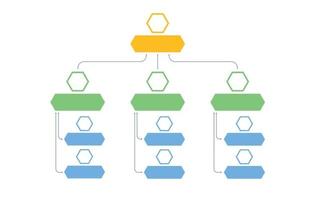 diagramme de flux. organigrammes de flux de travail, graphique d'infographie structurelle d'entreprise et ensemble de vecteurs isolés de diagrammes fluides. structure hiérarchique de l'entreprise, diagramme et organigramme organisationnel vecteur