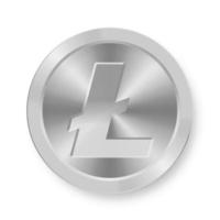 Pièce d'argent de litecoin concept de crypto-monnaie web internet vecteur