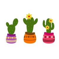 le cactus vecteur cinco de mayo célèbre l'anniversaire de la victoire du mexique sur l'empire.