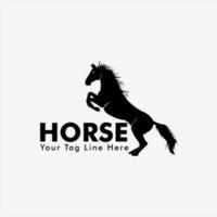 vecteur conception illustration logo modèle cheval saut silhouette isolé sur fond blanc