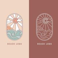 modèle de logo de plage dessiné à la main. - vecteur. vecteur