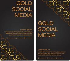 modèle d'histoires de médias sociaux en or noir vecteur