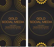 modèle d'histoires de médias sociaux en or noir vecteur