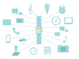 montre intelligente et infographie des fonctions vecteur