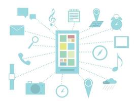 téléphone intelligent et infographie des fonctions vecteur