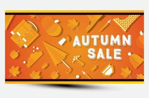 bannière de vente d'automne. vecteur