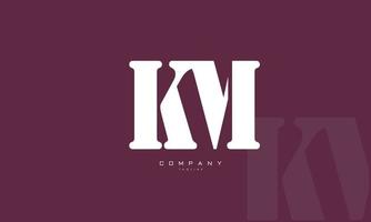alphabet lettres initiales monogramme logo km, mk, k et m vecteur