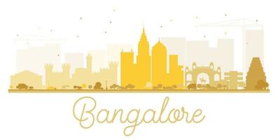 silhouette dorée de la ville de bangalore. vecteur