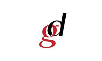 alphabet lettres initiales monogramme logo gd, dg, g et d