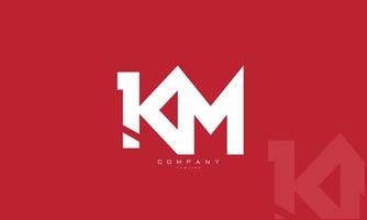 alphabet lettres initiales monogramme logo km, mk, k et m vecteur