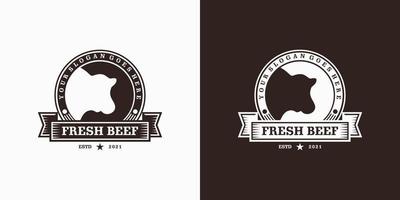 inspiration de logo de ranch vintage, agriculture, boeuf, barbecue. vecteur