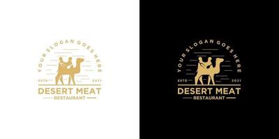 logo de chameau, logo d'aliment de référence ou de restaurant vecteur