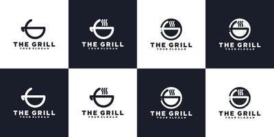 collection de logo de grill minimaliste, référence de logo vecteur