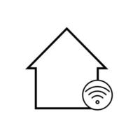 Maison intelligente. maison avec vecteur d'icône wi-fi