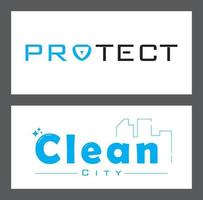 protéger et nettoyer le vecteur de logo avec un concept minimaliste